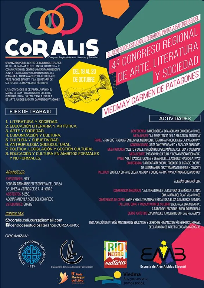 Se desarollará el cuarto Congreso Regional de Arte, Literatura y Sociedad