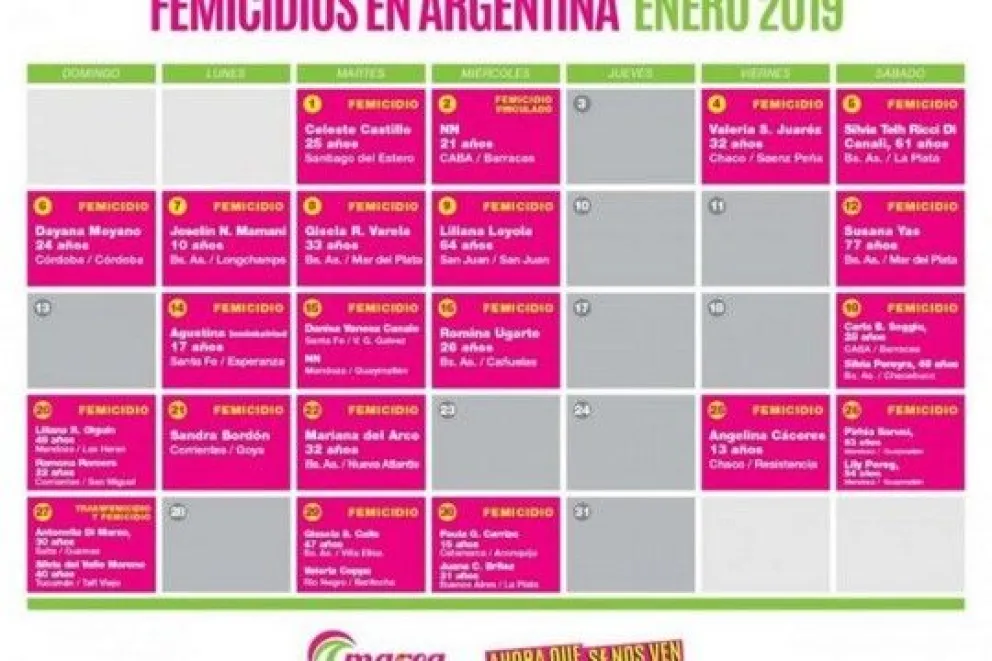 Hubo 27 femicidios en el primer mes del año en Argentina