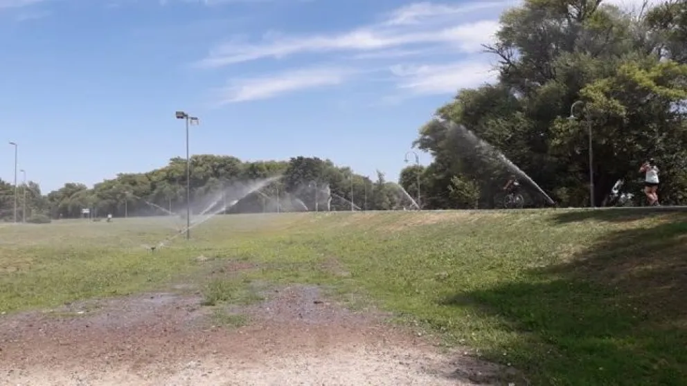 Ya funciona el sistema de riego en el Parque Jorge Ferreira