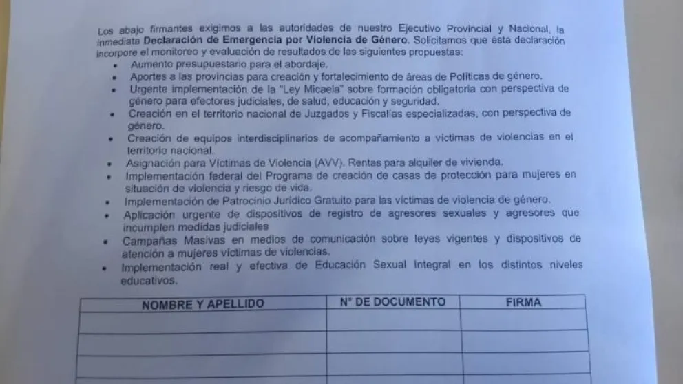 Declaración de Emergencia Nacional por Violencia de Género