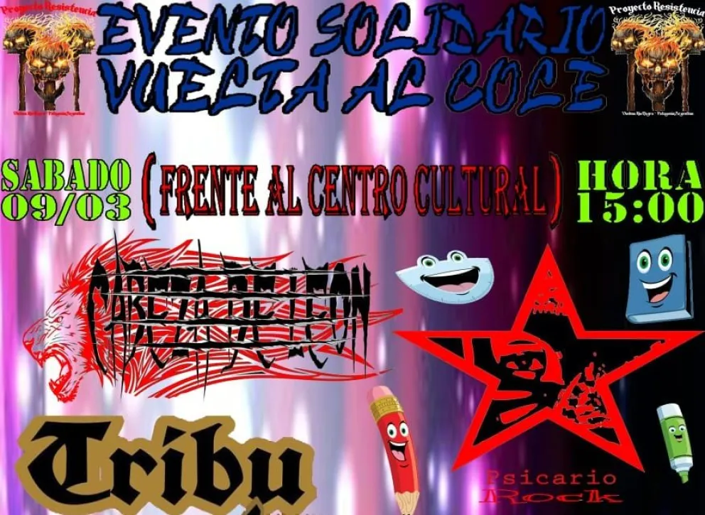 Evento musical para juntar útiles escolares