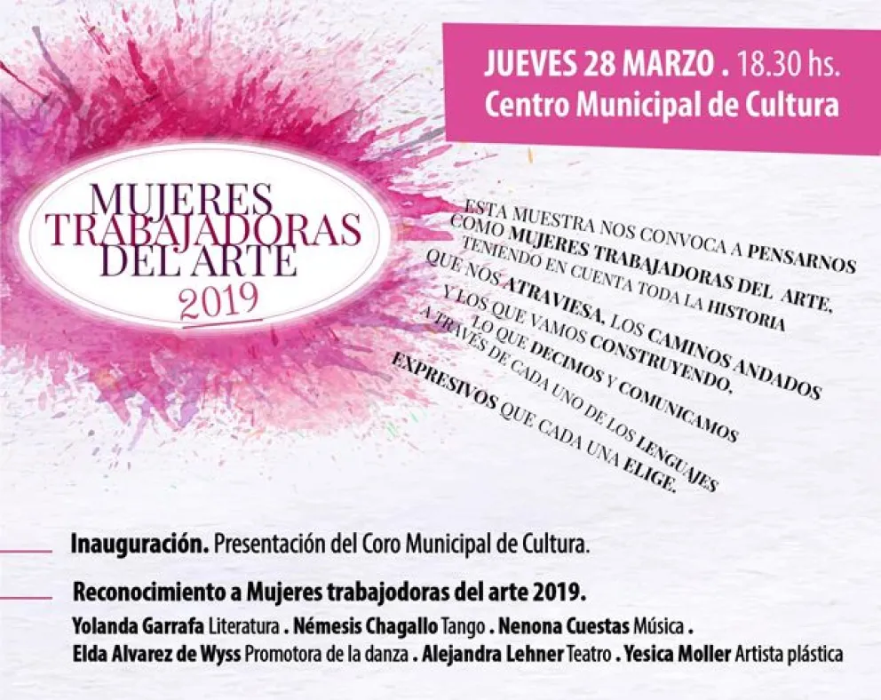 Se reconocerá a “Mujeres Trabajadoras del Arte”