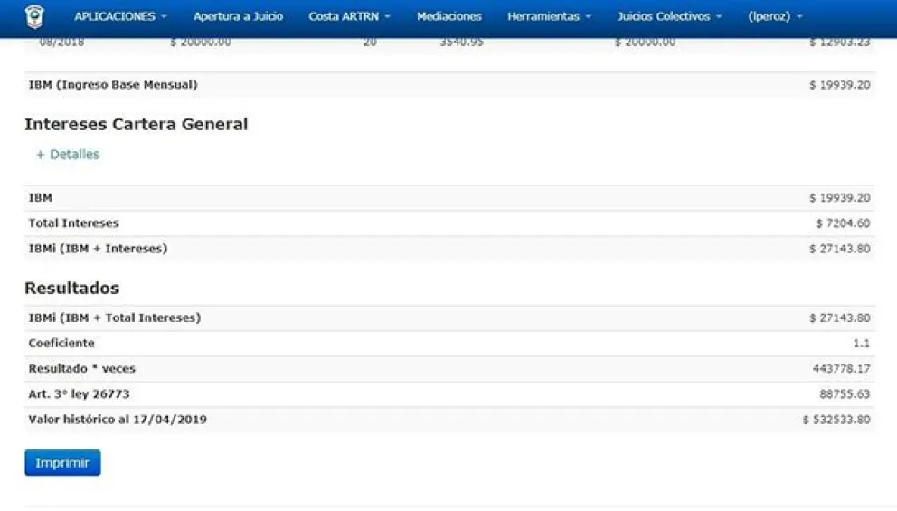 Hay una nueva calculadora del ingreso mensual de la Ley de Riesgos del Trabajo