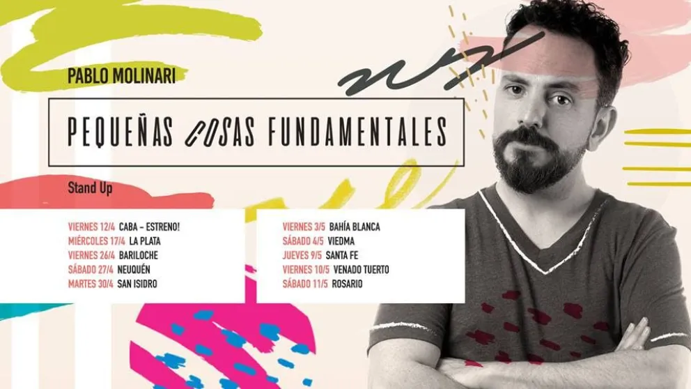 Pablo Molinari presenta en StandUp "Pequeñas Cosas Fundamentales" en Viedma