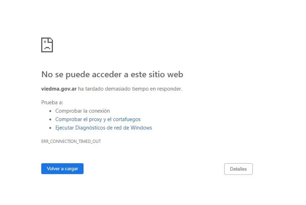 Se cayó la página de la Municipalidad 