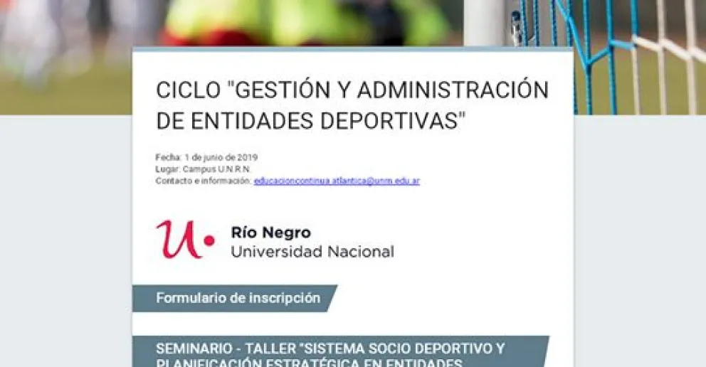 Inscribie al taller de Planificación Estratégica en entidades deportivas
