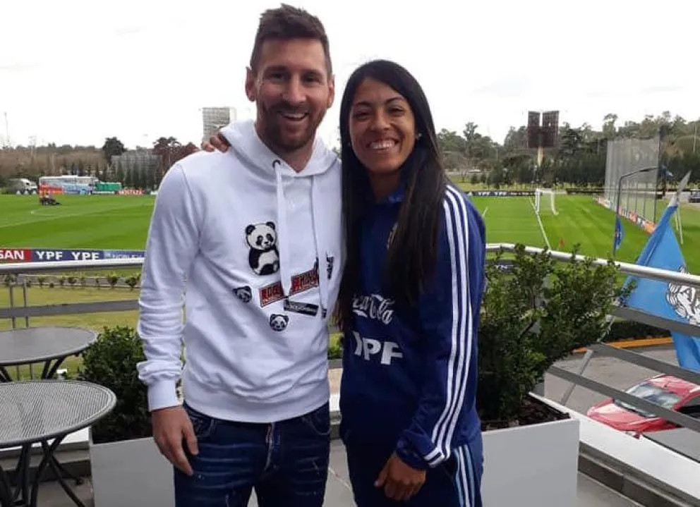 Miriam Mayorga estuvo con Lionel Messi