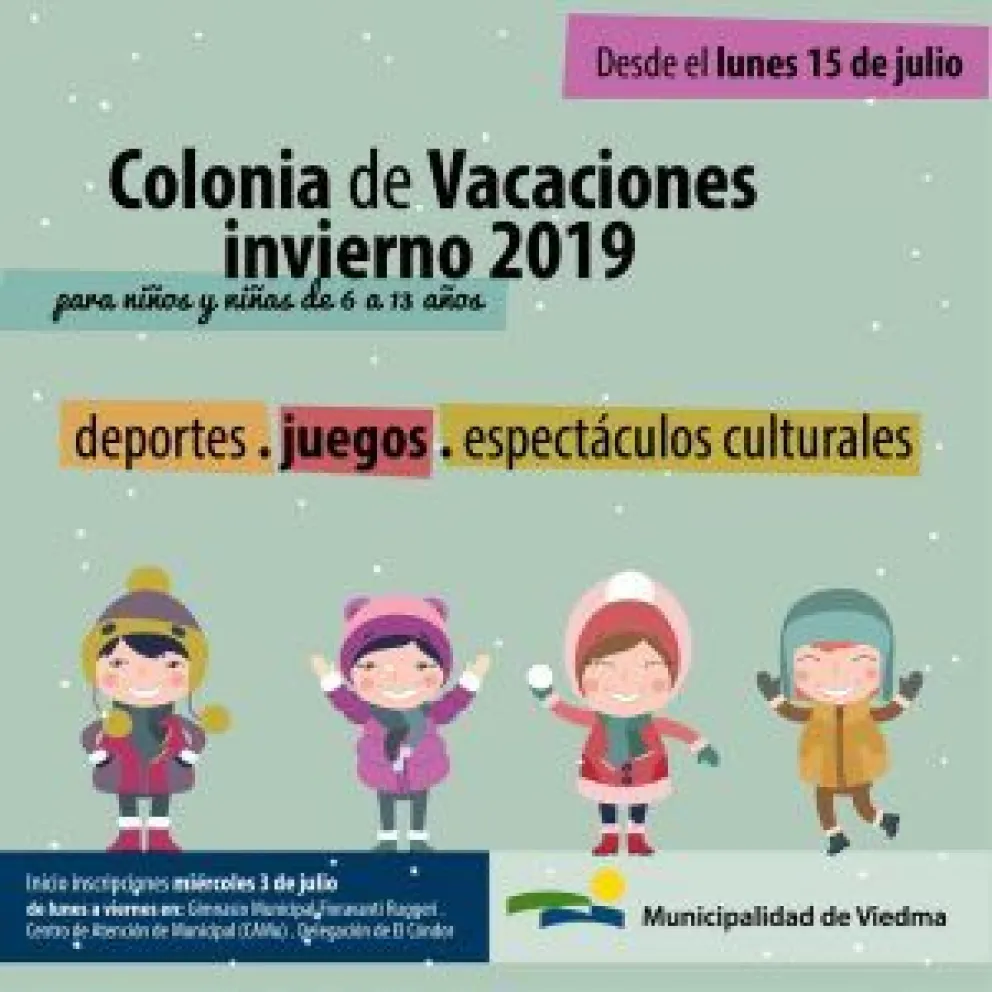 Comienzan las inscripciones a las Colonias de Invierno 2019