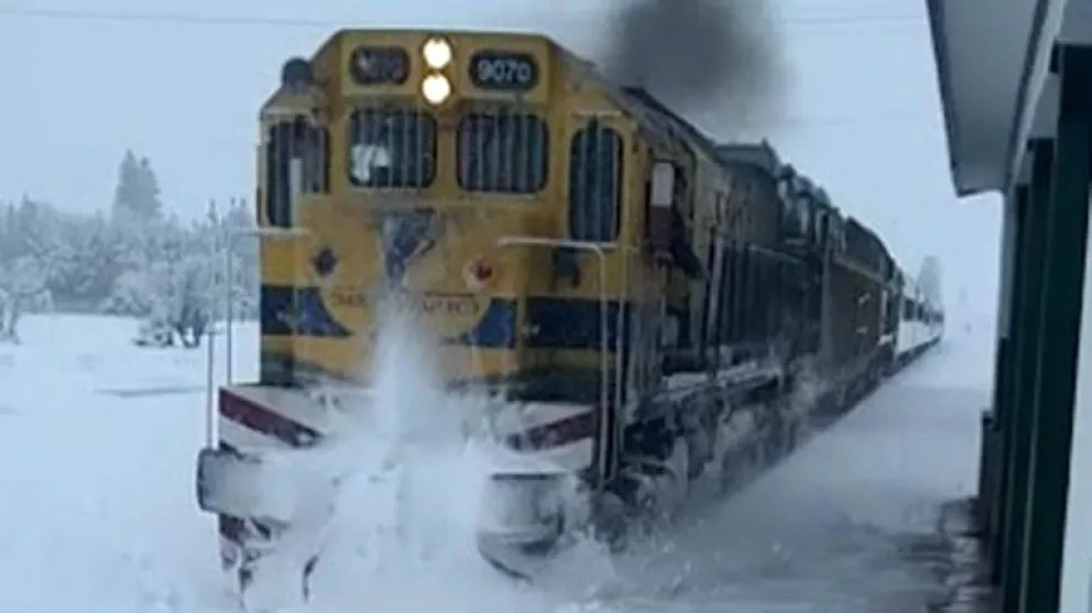El Tren Patagónico llegó a Bariloche en medio de la intensa nevada