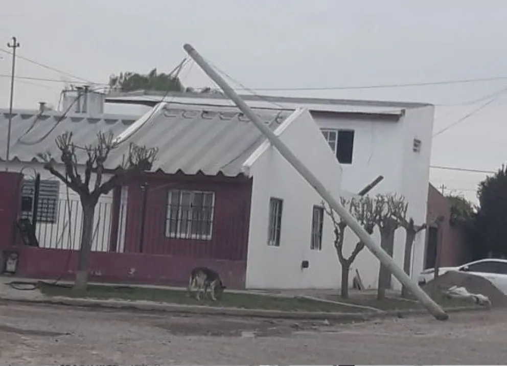 Peligro por la caída de un poste en el barrio Jardín