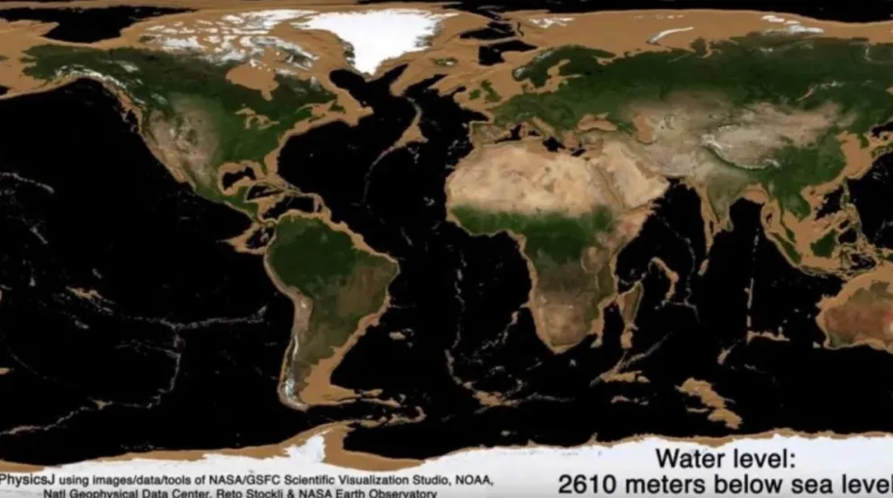 ¿Cómo se vería la tierra si desaparece toda el agua?