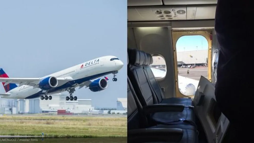 Se asustó y abrió la compuerta del avión antes de despegar