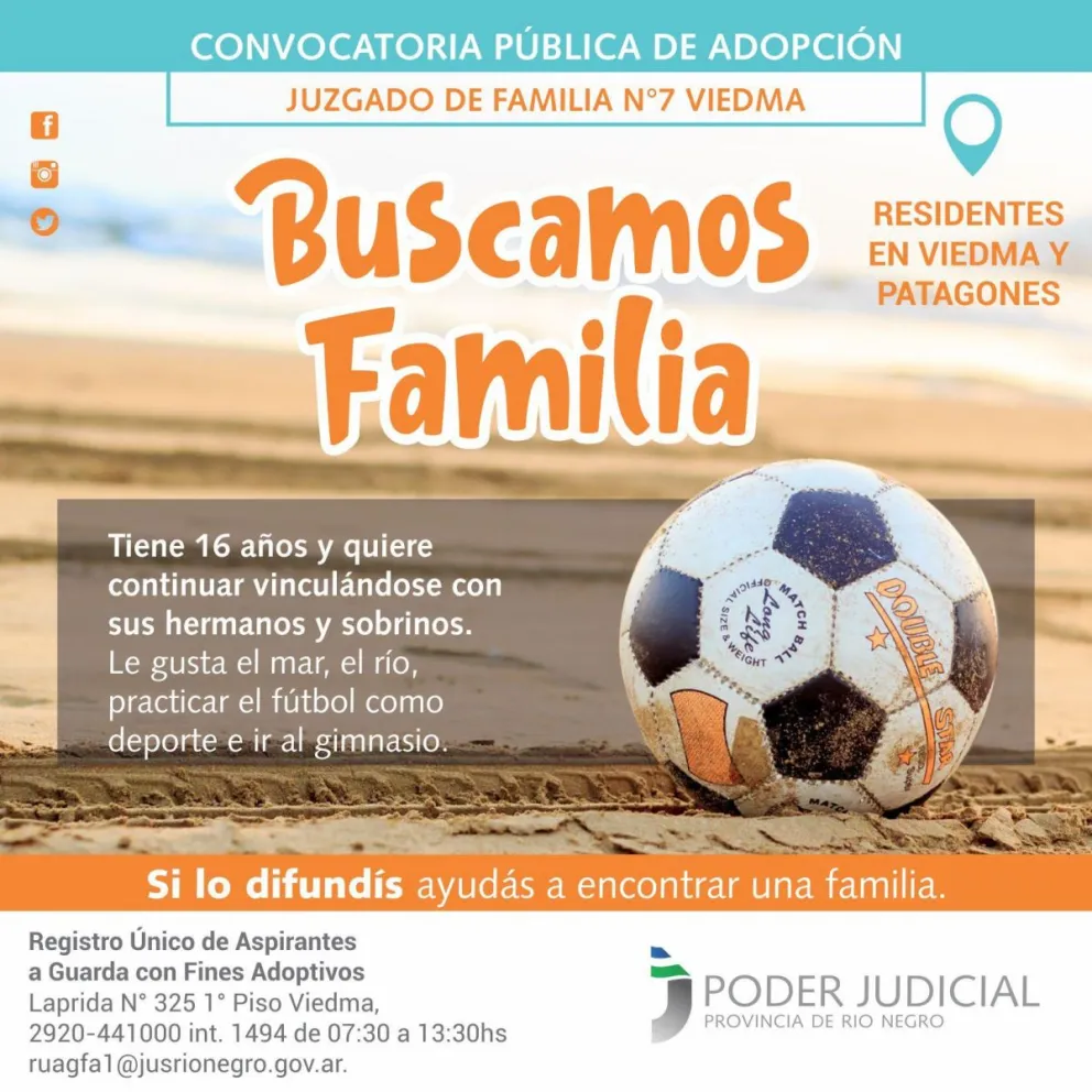 Abren convocatoria para adoptar a un adolescente de 16 años