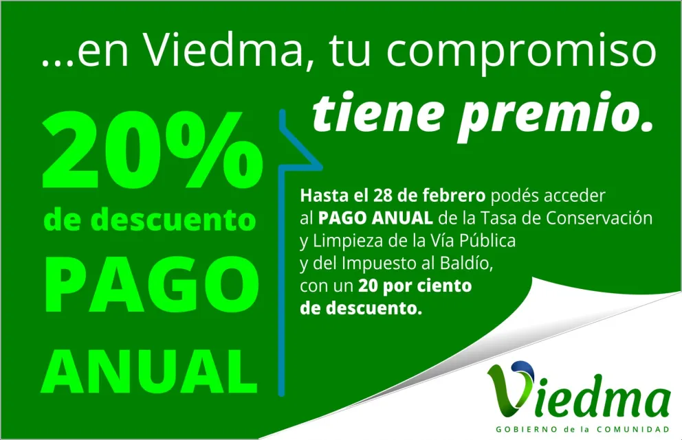 Están vigentes los descuentos por el pago anual de tasas