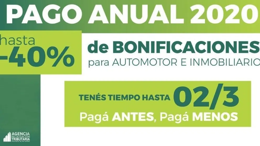 Continúa vigente el Pago Anual del impuesto Inmobiliario y Automotor