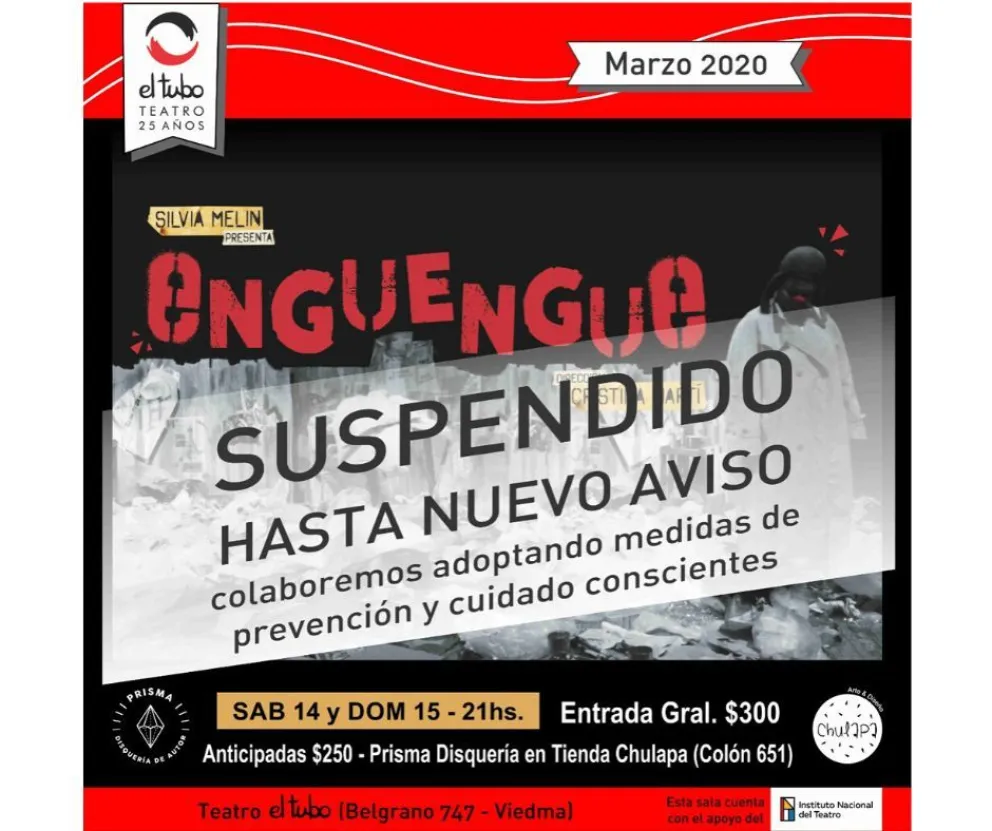 Suspendidas funciones de "Enguengue" en el Tubo