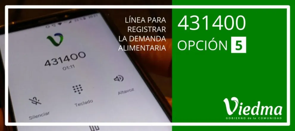 Viedma activó una línea para relevar la asistencia alimentaria