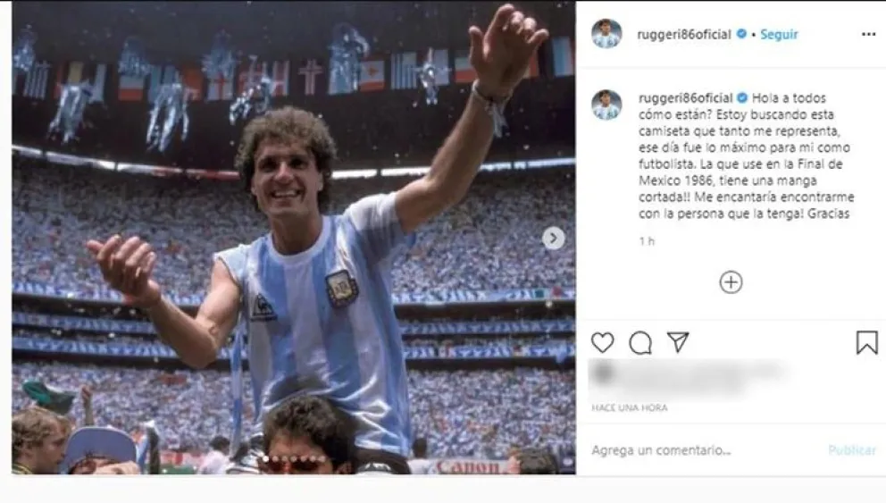 Ruggeri quiere recuperar la camiseta de México 86