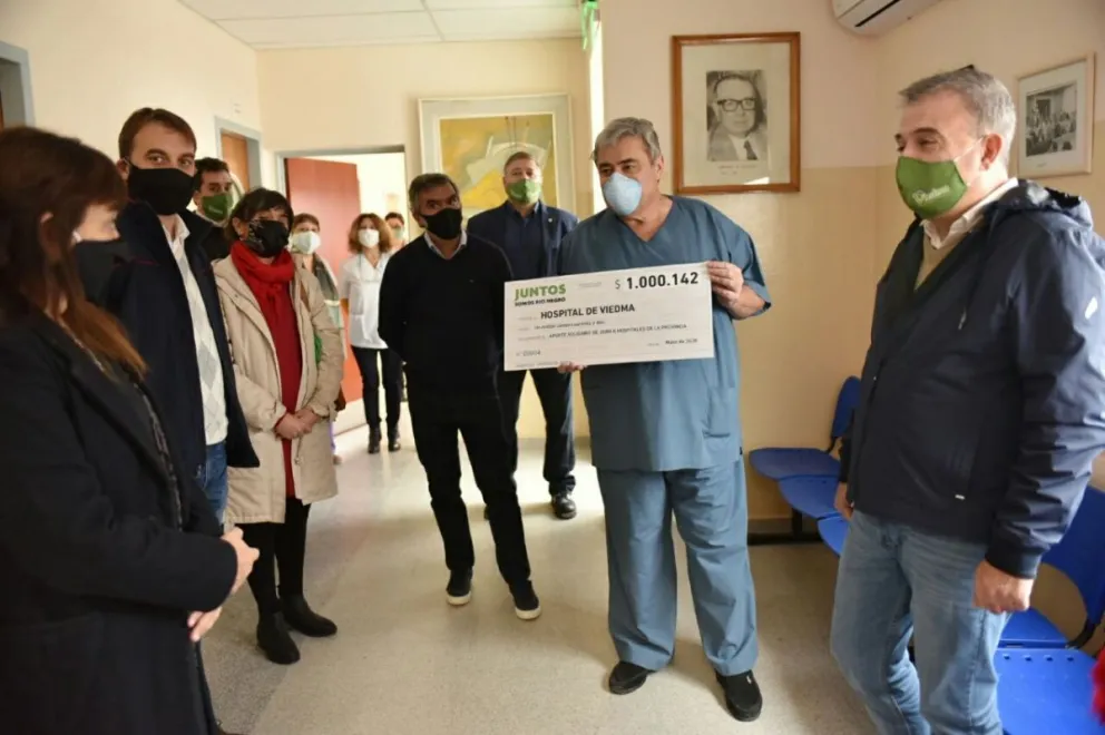 Juntos Somos Río Negro donó dinero a hospitales de la Provincia