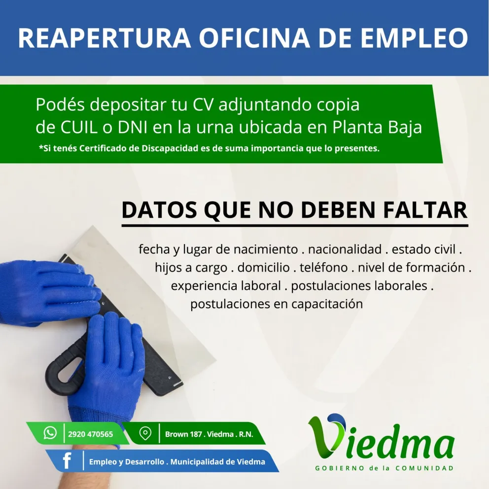 Reabrió la Oficina de Empleo Municipal