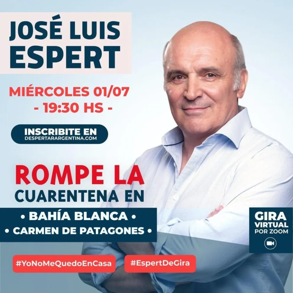 Espert convoca a romper la cuarentena en Patagones
