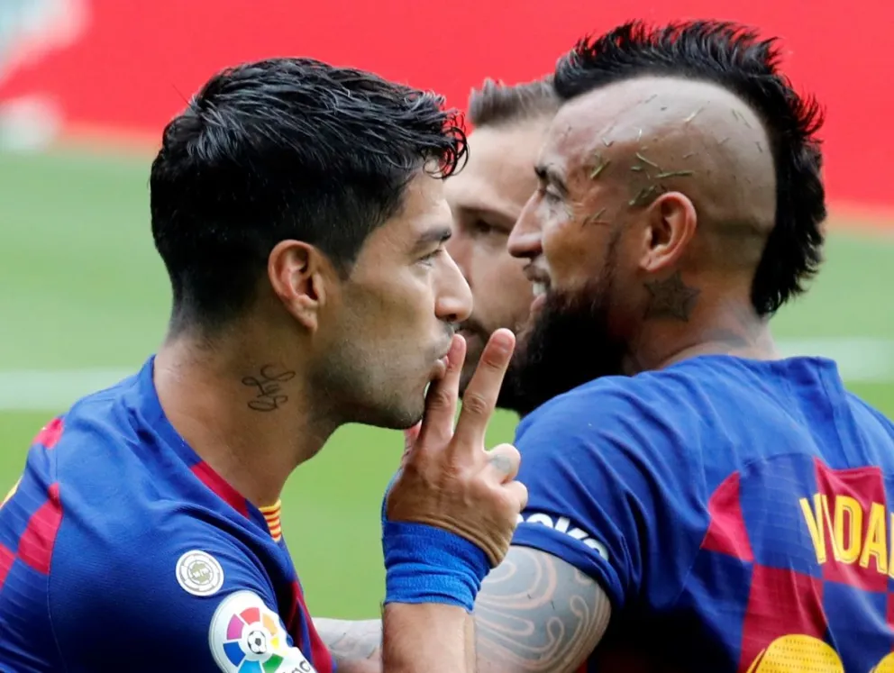 Dardo de Luis Suárez a Quique Setién