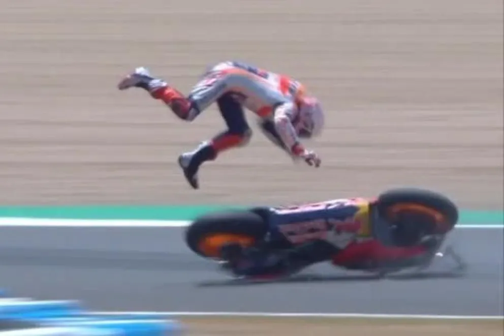 El espectacular accidente de Marc Márquez