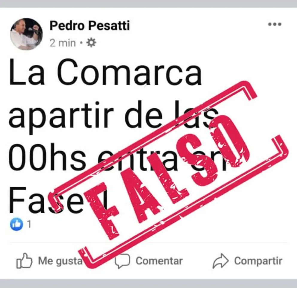 Pesatti desmintió una falsa noticia viralizada de forma maliciosa