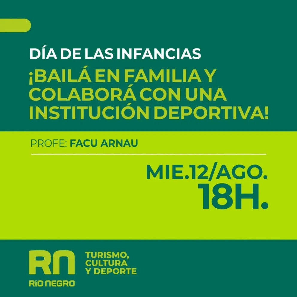 Río Negro Deporte te invita a celebrar el Día de las infancias