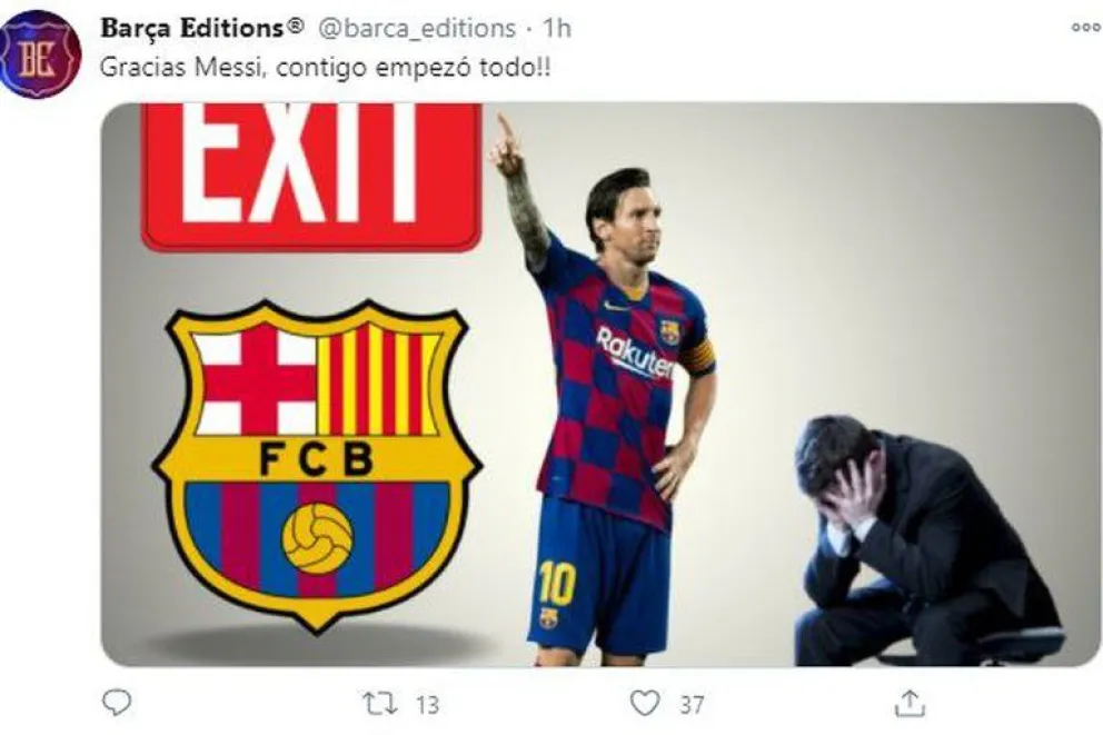 Messi fue el gran protagonista de los mejores memes de la renuncia de Bartomeu