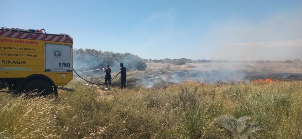 Controlaron un incendio de pastizales cerca de la Estación del Ferrocarril
