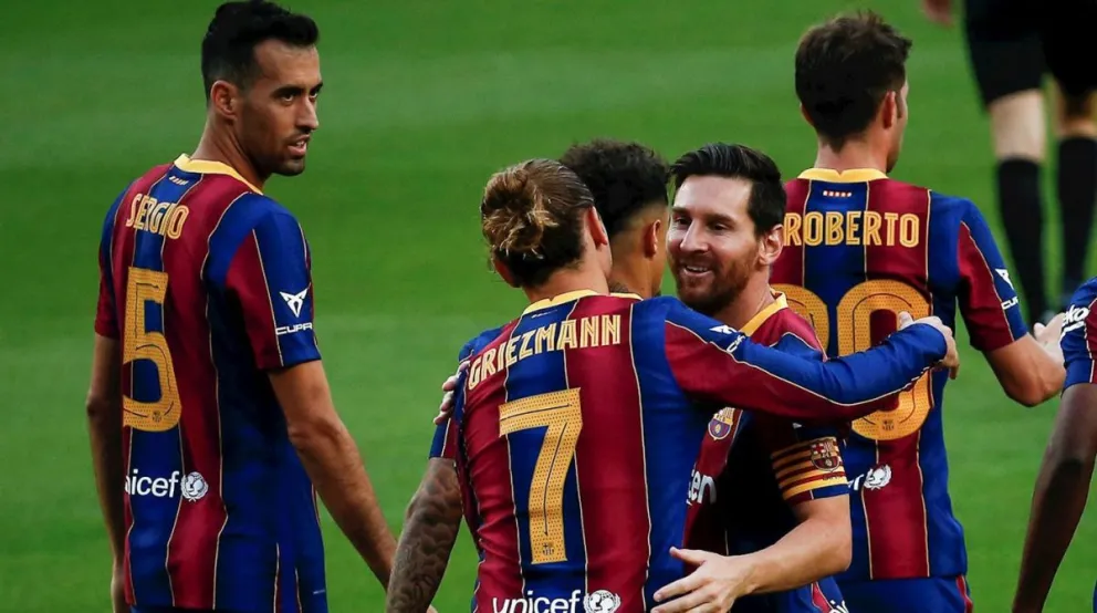 Sonríe Scaloni: Messi jugó un tiempo y marcó un doblete para Barcelona