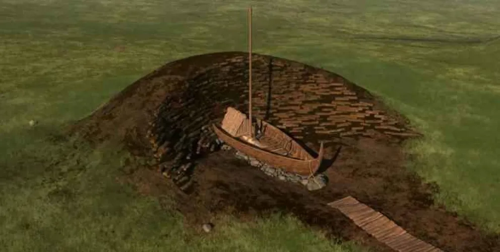 Descubrieron un enorme barco vikingo en una granja de Noruega