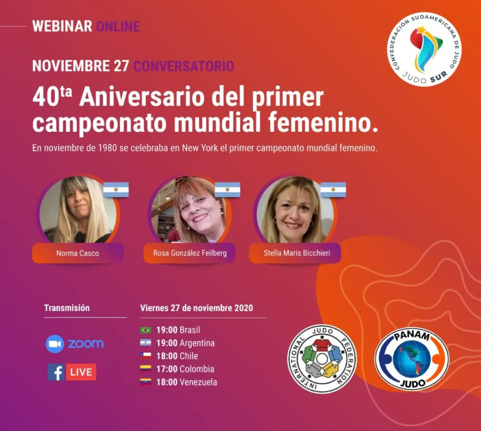Judo: webinar "40° Aniversario Primer Campeonato Mundial Femenino"