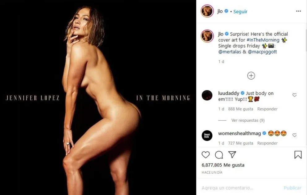 Infartante: Jennifer López se desnudó en Instagram