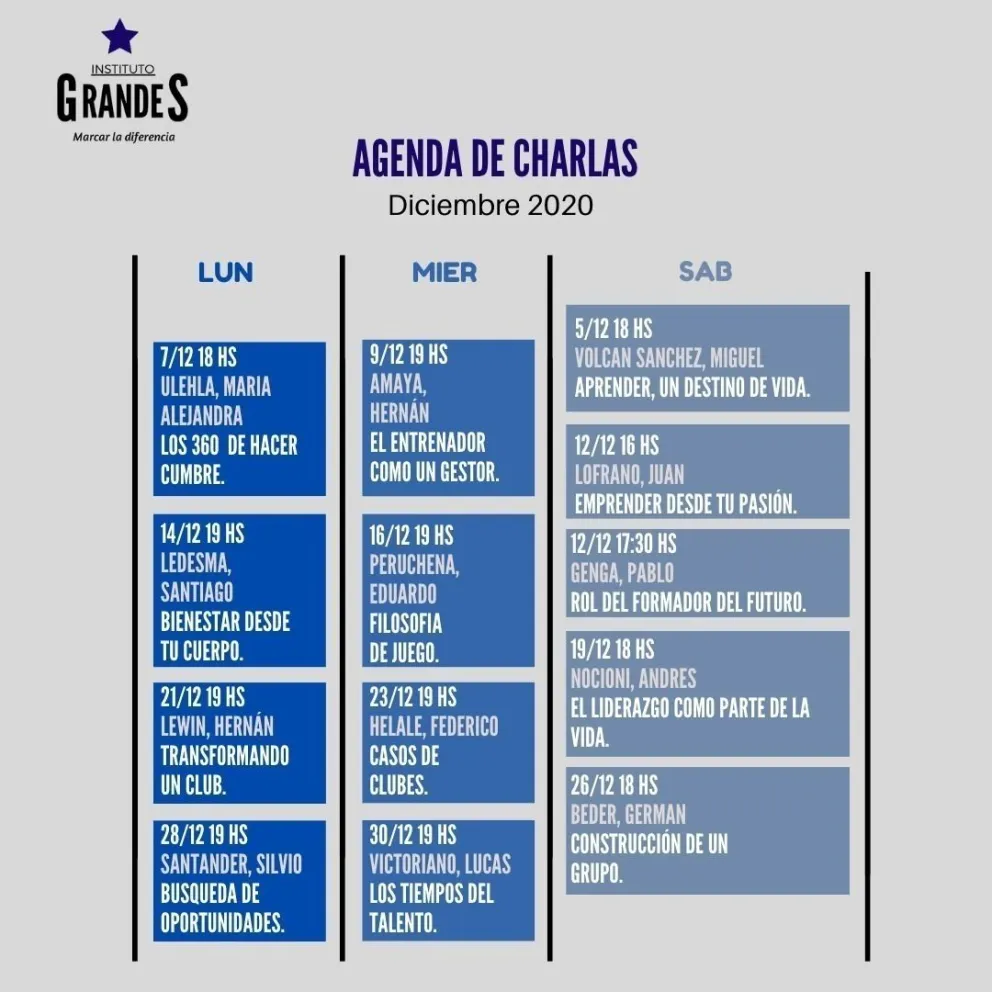 Grandes, un Instituto de capacitación diferente