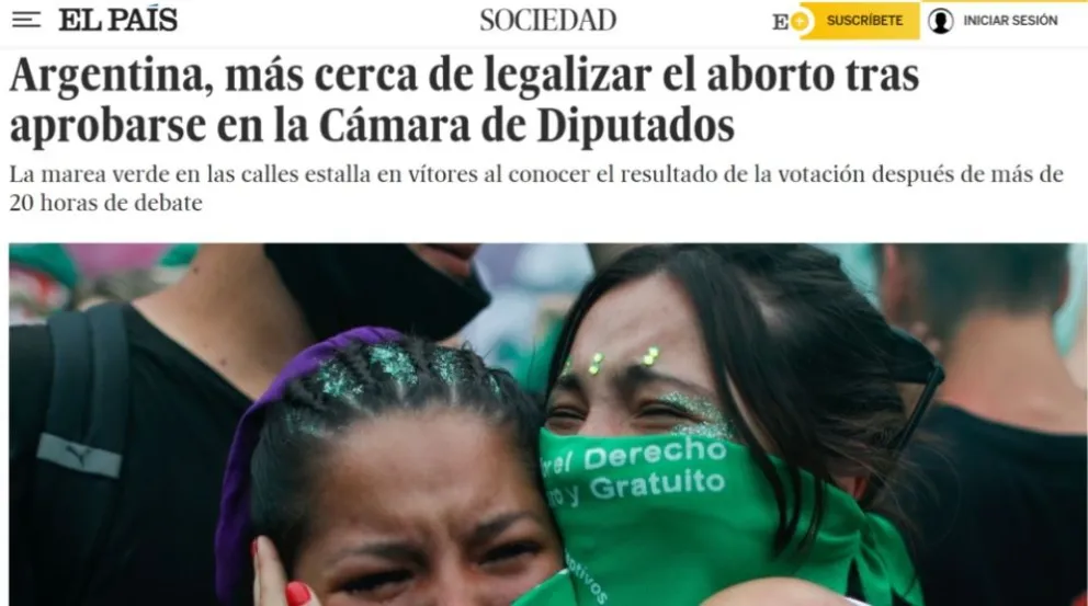 Aborto legal: diarios del mundo calificaron como “histórica” la media sanción