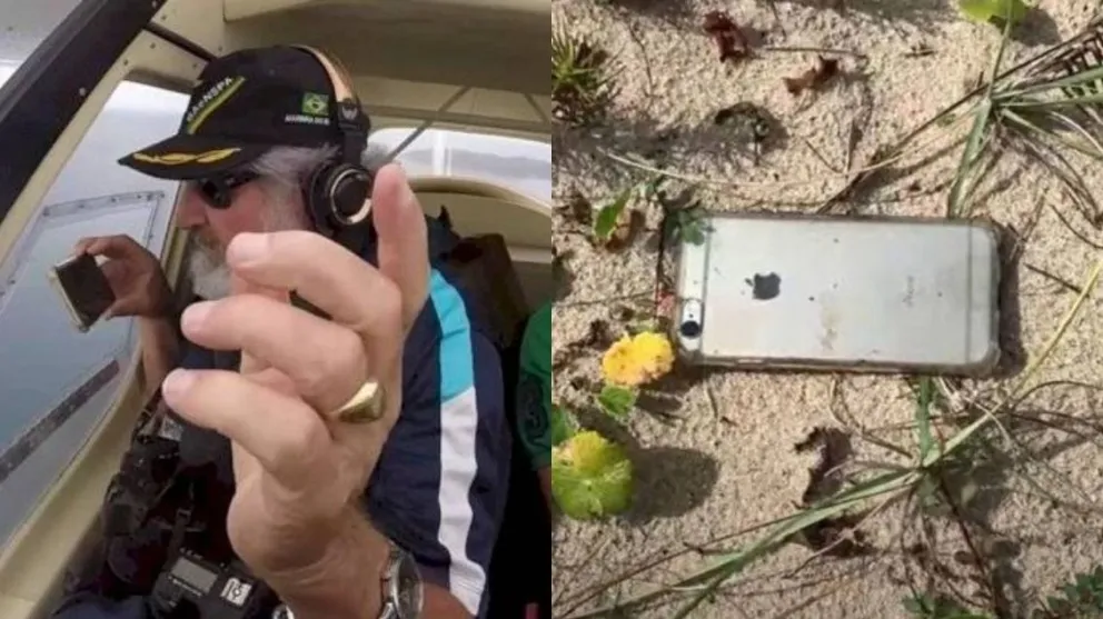 Se le cayó el celular desde una avioneta y siguió grabando hasta que lo encontró