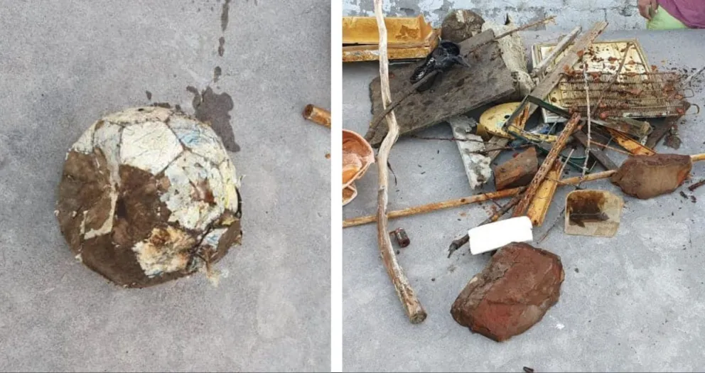 Sacaron hasta una pelota de fútbol de la cisterna de agua del barrio Guido