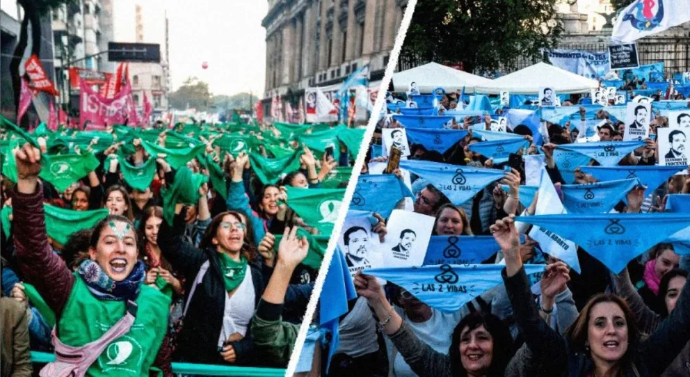 Aborto: sectores verdes y celestes convocan a una vigilia este martes