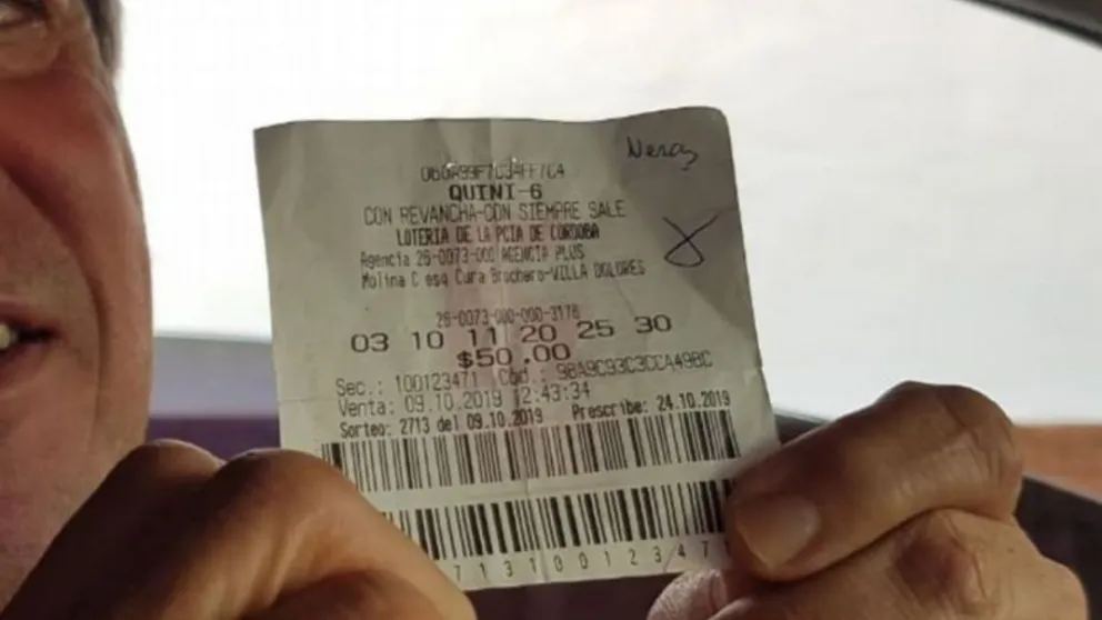 “Si gano el Quini 6 no lo comparto con mi mujer”, dijo un apostador