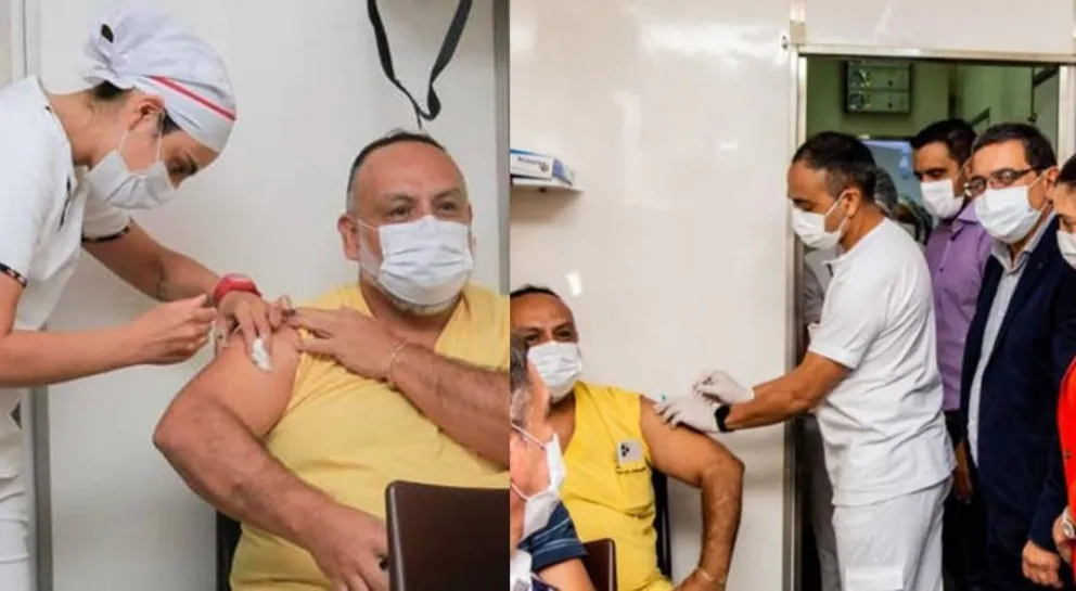 Polémica por las fotos de un médico riojano que aparece vacunándose dos veces