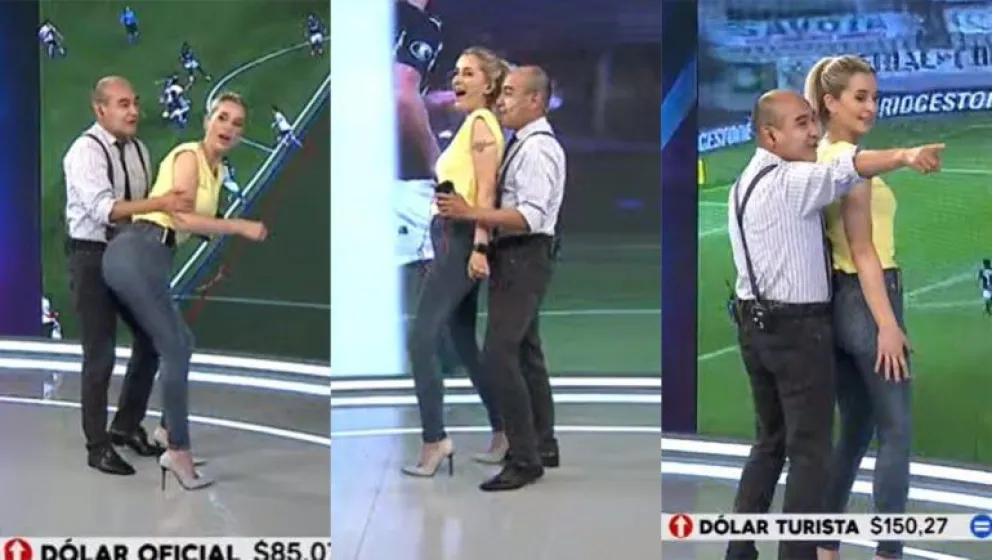 Dos periodistas recrearon en vivo una jugada de River y es polémica