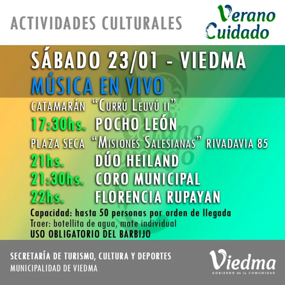 Música en vivo en el catamarán y la plaza seca Misiones Salesianas