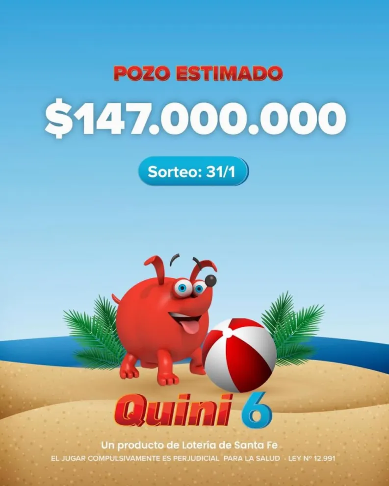Quini 6 pone en juego esta noche 147 millones de pesos en premios