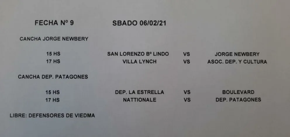 El sábado se definen los cruces del fútbol senior