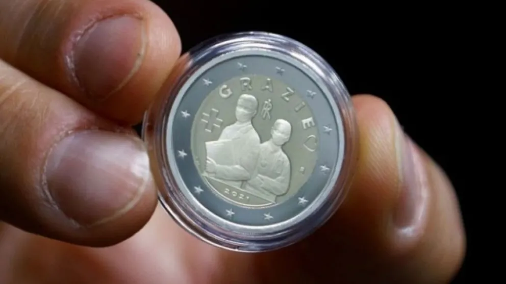 "Grazie": Italia acuña una moneda en agradecimiento al personal de salud