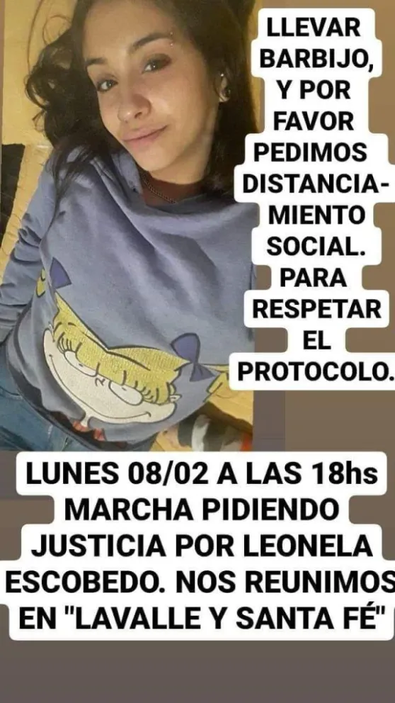 Habrá una marcha por Leonela Escobedo, fallecida en el choque en Santa Fe y Lavalle