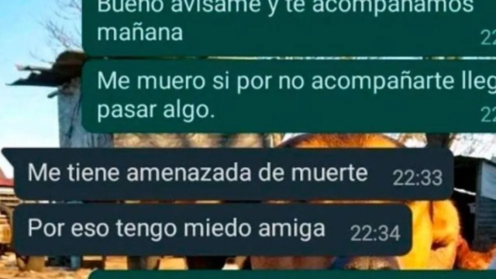 “Me tiene amenazada de muerte”, envió Úrsula Bahillo por mensaje a sus amigas