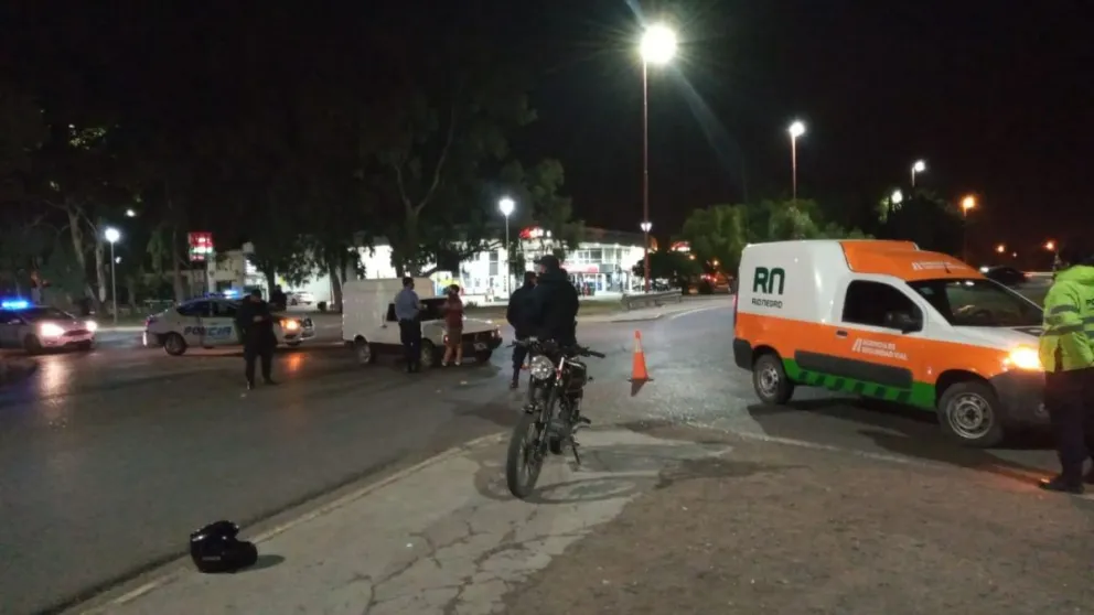 Chocaron una moto y una Fiorino